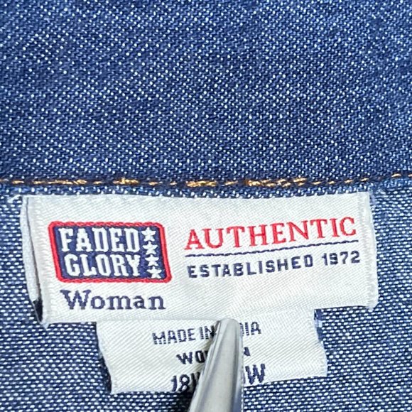 Faded Glory Blue Shirt‎ Snaps Size 18W/20W - Picture 11 of 12